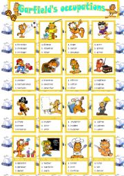 English Worksheet: Garfield�s jobs multiple choice