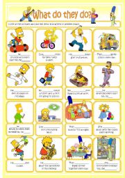 English Worksheet: Present simple with the Simpsons