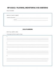 English Worksheet: ESL Goals Sheet