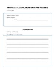 English worksheet: ESL Goals Sheet