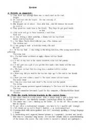 English Worksheet: General  review  