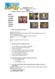 English Worksheet: The Simpsons -HAMLET- episode guide