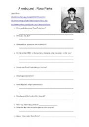 English worksheet: A webquest : Rosa Parks