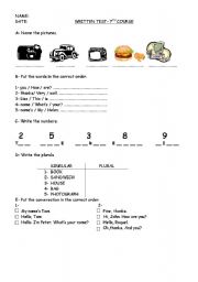 English worksheet: general vocabulary verb to be test