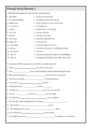 English Worksheet: Phrasal Verbs Review 1