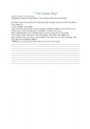 English worksheet: the snow day