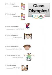 English Worksheet: Class Superlative Olympics
