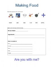English Worksheet: Making Food