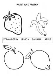 English Worksheet: fruits