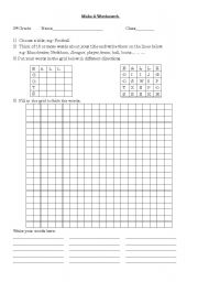 English Worksheet: DIY Wordsearch