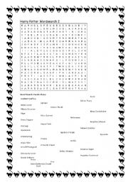 English worksheet: harry potter Movie - word search puzzle 2