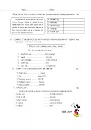 English worksheet: CAN and PREPOSITIONS OF TIME  REVIEW