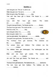 English Worksheet: genitive -s