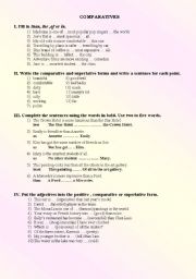 English Worksheet: comparatives