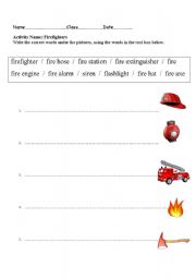 English worksheet: Firefighters