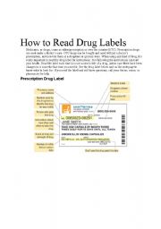 English Worksheet: How to Read a Drug Labels