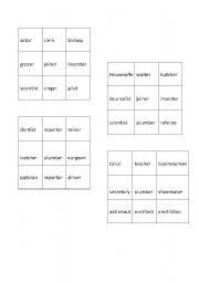 English Worksheet: jobs, tic- tac-toe. 8 extra board games