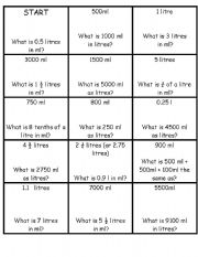 English worksheet: Capacity loop cards