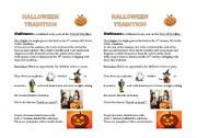 English Worksheet: Halloween tradition