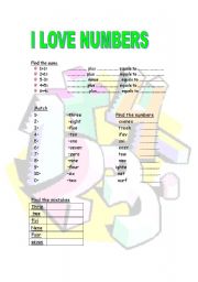 English worksheet: Numbers for Junior Level