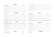 English worksheet: Build up menu