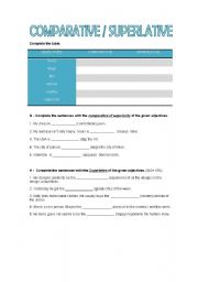 English worksheet: Comparative /Superlative