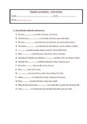 English worksheet: Verb tenses - revision