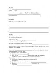 English Worksheet: The Power of Observation Worksheet