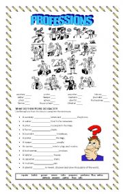 English Worksheet: professions