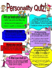 English Worksheet: Personality quiz