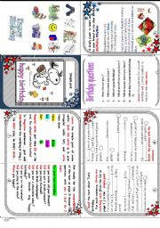English Worksheet: A birthday minibook. ( a multi activity ws to practise the simple past)
