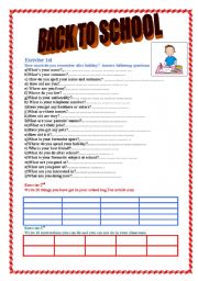 English Worksheet: Back to school .