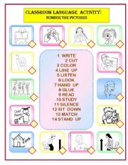 English Worksheet: CLASSROOM LANGUAGE MATCHING