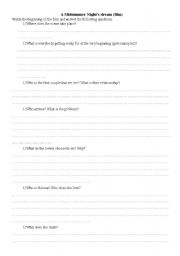 English Worksheet: A Midsummer Nights Dream (film first scene)