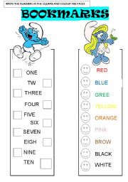 English Worksheet: BOOKMARKS