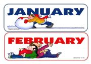 English Worksheet: Months Flash Cards