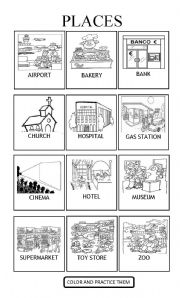 English Worksheet: Places