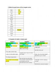 English Worksheet: Past Simple Worksheet with lots of exercises