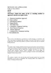 English Worksheet: Methods quizz
