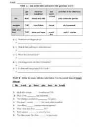 English Worksheet:  TEST ( SIMPLE PRESENT AND VERB FORMATION)