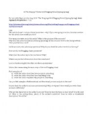 English worksheet: Questions for Brag mgo Wolf Begging Ritual