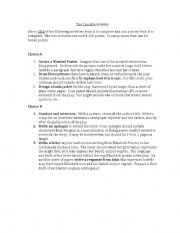 English worksheet: The Crucible Activities