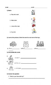 English Worksheet: TOYS