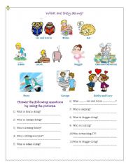 English Worksheet: Present continuous different actions