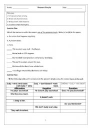 English worksheet: Present simple