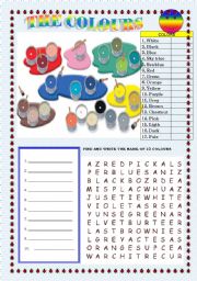 English Worksheet: COLOURS /2 pages