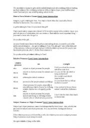 English Worksheet: Relative clauses