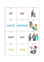 English Worksheet: Past Simple Matching Game