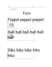 English worksheet: Toys