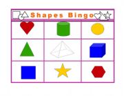 English Worksheet: Shapes bingo